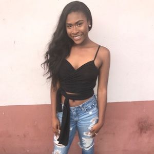 Black wrap over shirt